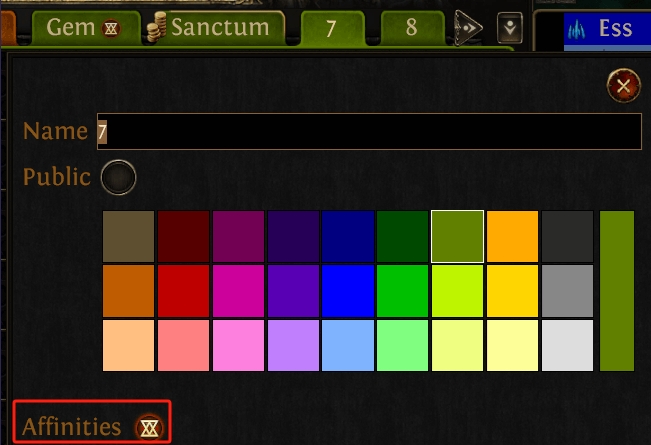 setting stash tab affinities in poe2